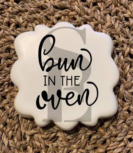 Bun In The Oven and Due In 2020 / 2021 Digital Design cookie stencil