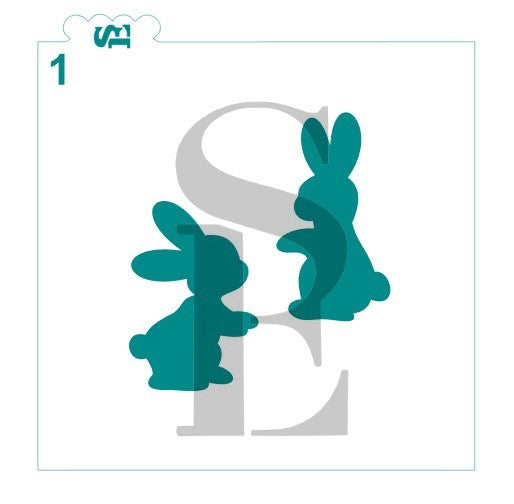 Bunny Silhouette #1 Stencil for Cookies, Cakes & Culinary
