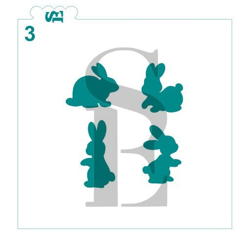 Bunny Silhouette Stencils Bundle Digital Design