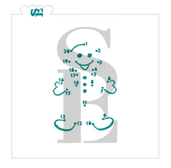 Gingerbread Boy Connect The Dot PYO Digital Design Cookie Stencil
