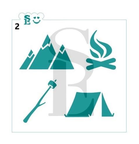 Camping and BBQ #2 Stencil for Cookies, Cakes & Culinary