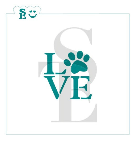 Animal "LOVE" Paw Print Layered Stencil Set for Cookies, Cakes & Culinary