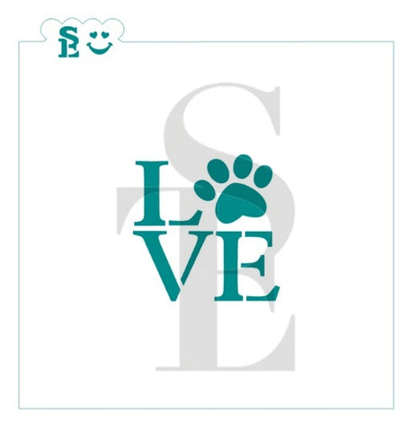 Animal "LOVE" Paw Print Layered Stencil Set for Cookies, Cakes & Culinary