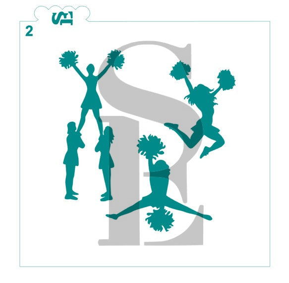 Cheerleader Silhouettes #1 and #2 Bundle Digital Design