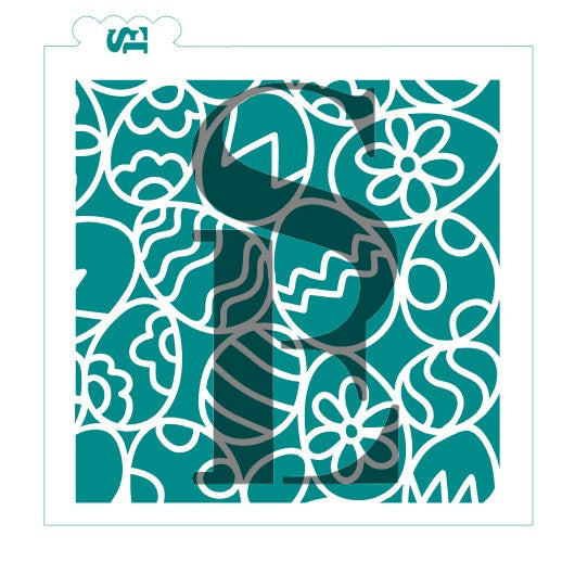 Easter Egg Hunt Background Stencil for Cookies, Cakes & Culinary