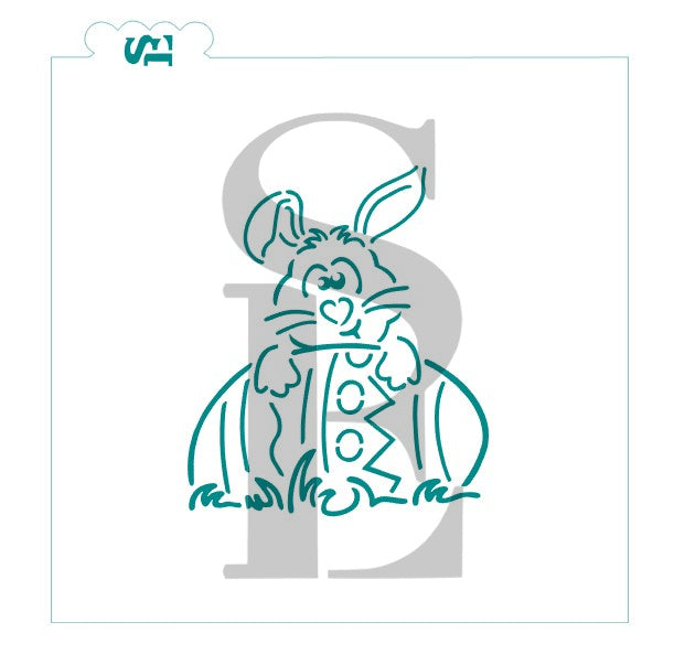 Easter Peeking Bunny PYO Stencil for Cookies, Cakes, Culinary