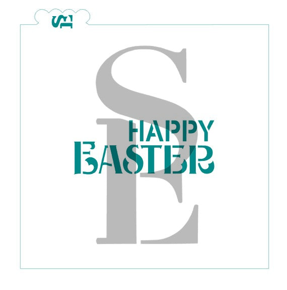 Happy Easter Greeting #1 Stencil for Cookies, Cakes & Culinary
