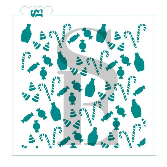 Elf Four Food Groups, One & Four-Step Background Stencil for Cookies, Cakes & Culinary