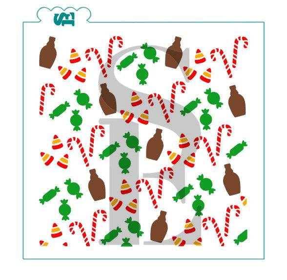 Elf Four Food Groups, One & Four-Step Background Stencil for Cookies, Cakes & Culinary