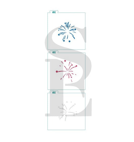 4th of July Fireworks #3 Digital Design Cookie stencil