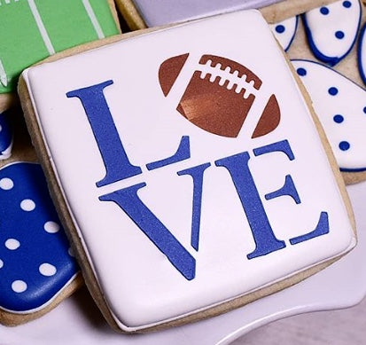 LOVE Football Stencil for Cookies, Cakes & Culinary