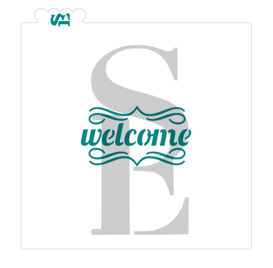 Welcome Banner Stencil 
