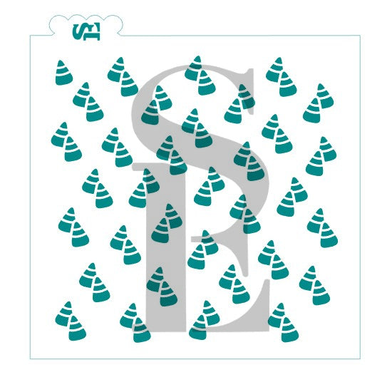 Candy Corn Background Stencil for Cookies, Cakes & Culinary