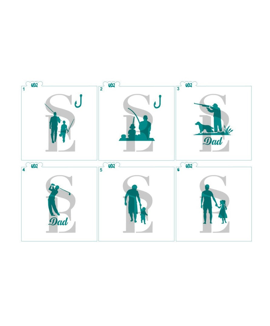 DAD - Father Silhouettes Set of 6 Digital Design