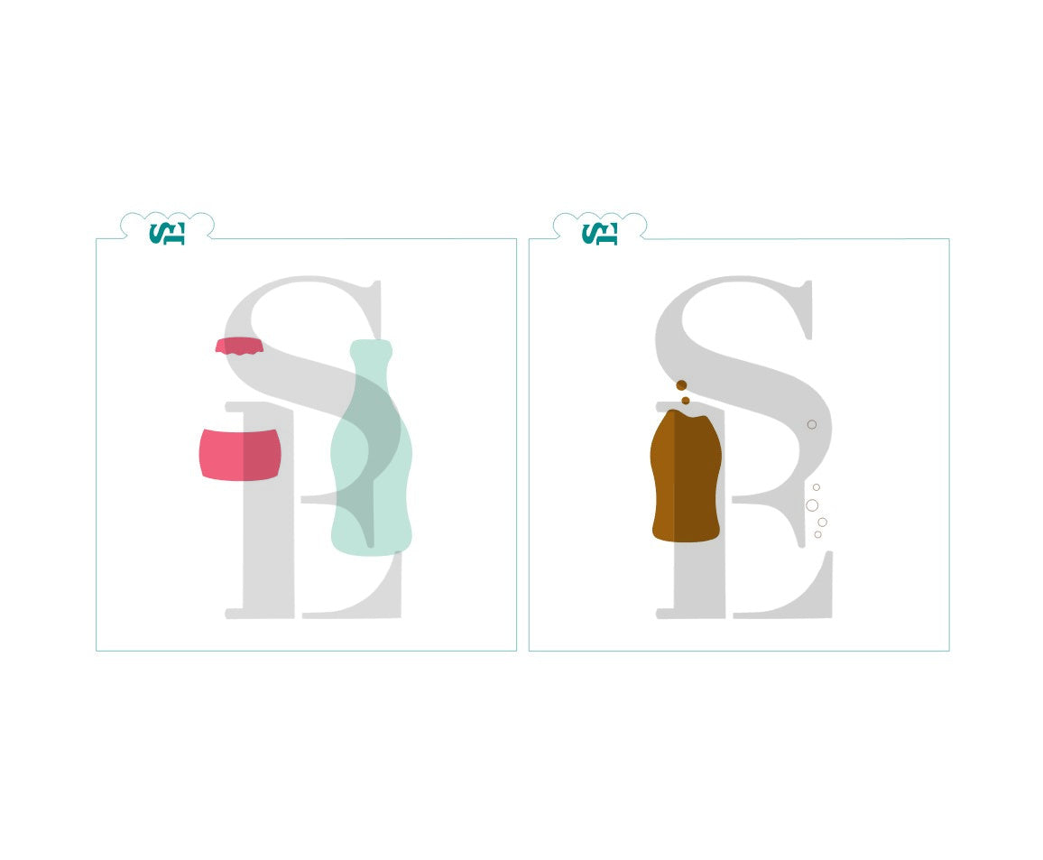 Soda Pop Bottle Layered Digital Design Cookie Stencil