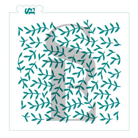 Greenery Leaves #2 Background Digital Download Cookie Stencil