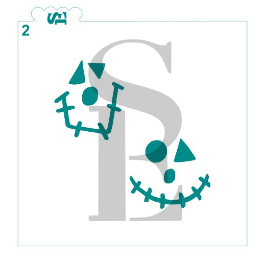 Scarecrow / Jack-O-Lantern Faces #1-4 Bundle Digital Design Cookie Stencil