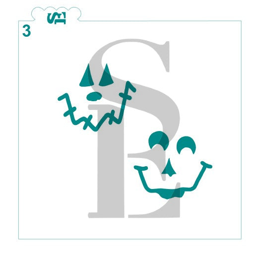 Scarecrow / Jack-O-Lantern Faces #1-4 Bundle Digital Design Cookie Stencil