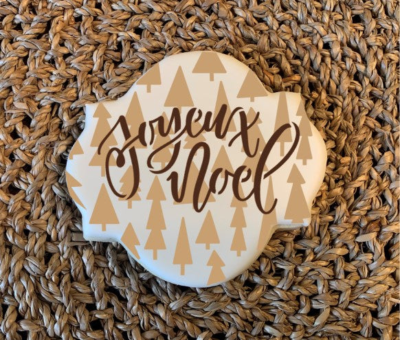Joyeux Noel Sentiment Digital Design Cookie Stencil Stencil Expressions