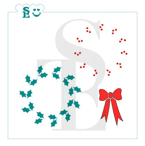 Holly Wreath Three-Layer Digital Design