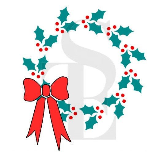 Holly Wreath Three-Layer Digital Design