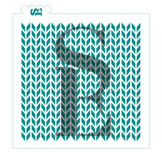 Knit Sweater Background Stencil for Cookies, Cakes & Culinary