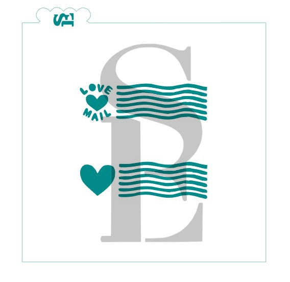 Love Mail Postage Stamp Digital Design Cookie Stick Stencil