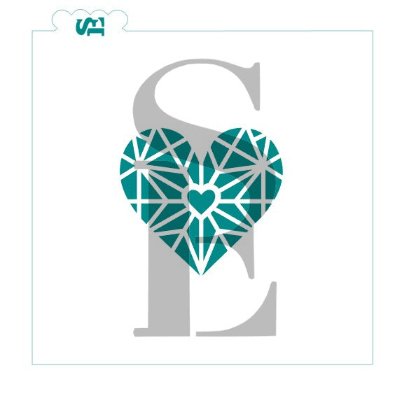 Stained Glass Heart Digital Design