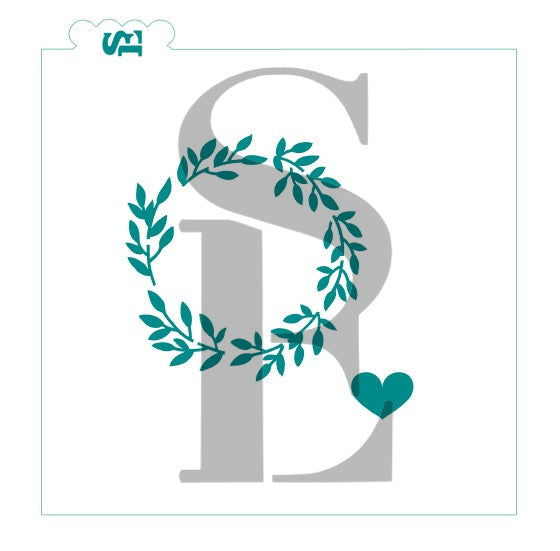 Greenery Wreath w/Heart & Holiday Icons Stencil Set for Cookies, Cakes & Culinary