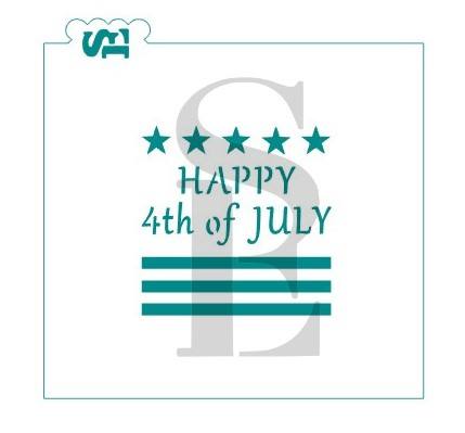 Happy Memorial Day and 4th of July Patriotic Digital Design Mini Cookie Stencil