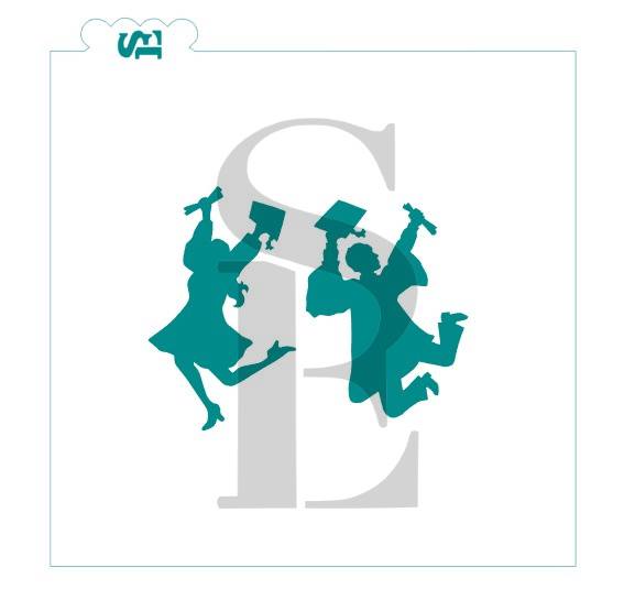 Graduates Celebrating Digital Design Cookie Stencil