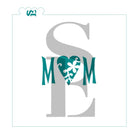 MOM with Ornate Heart, Single and Layered Digital Design Cookie Stencil