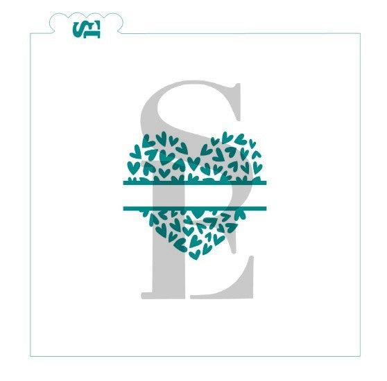 Monogram Heart of Hearts Name Plaque Stencil
