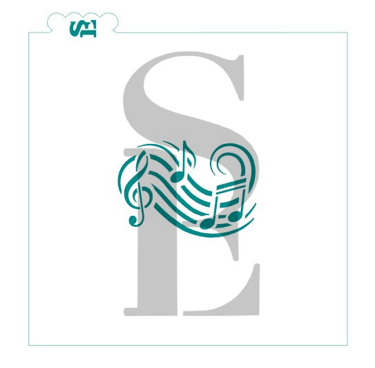 Just A Little Love Note and Music Notes Swirl Stencil Bundle