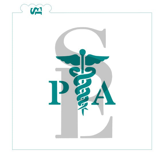 Medical Caduceus MD RN NP PA RM, Single and Layered Digital Design Cookie Stencil