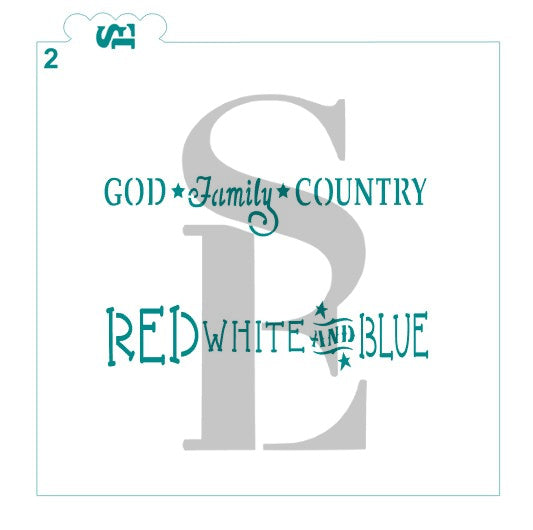 Patriotic Sticks #1 and #2 Digital Design Cookie Stencil Cookie Sticks