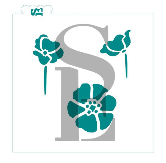 Poppies Background and Poppies Variety Digital Download Cookie Stencil