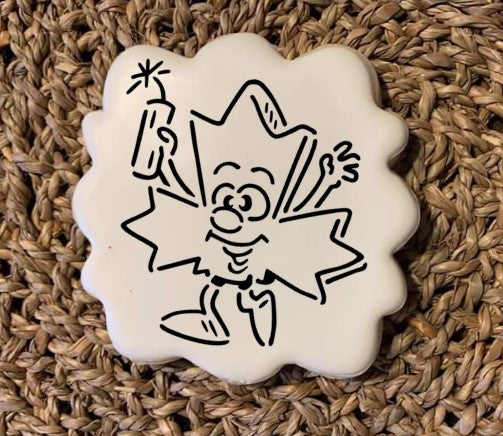 Canada Day PYO Maple Leaf Character with Firecracker Digital Design