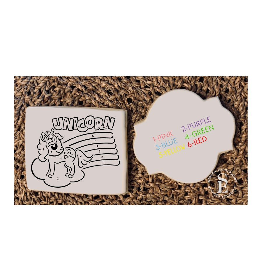 Unicorn Paint By Numbers PYO & Color Key Bundle Digital Design