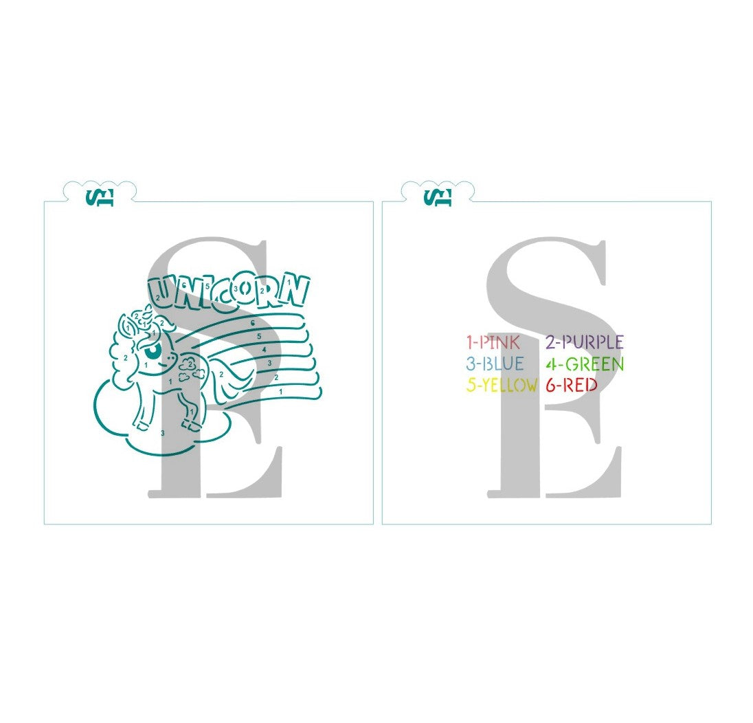 Unicorn Paint By Numbers PYO & Color Key Bundle Digital Design