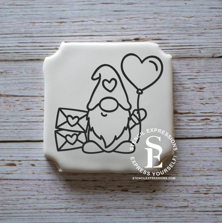 PYO Gnome with Letters "Sending You Lots Of Love" for Cookies, Cakes, Culinary*