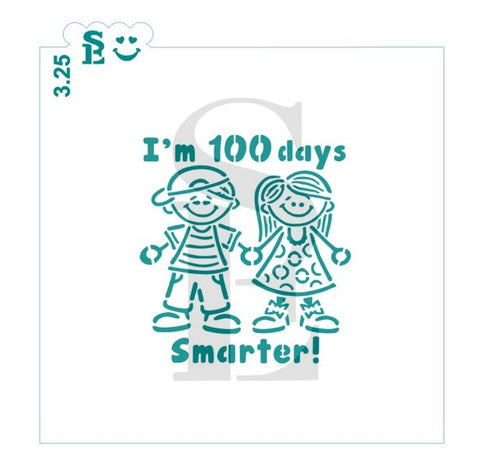 100 Days - I'm 100 Days Smarter Girl and Boy PYO Stencil for Cookies, Cakes & Culinary