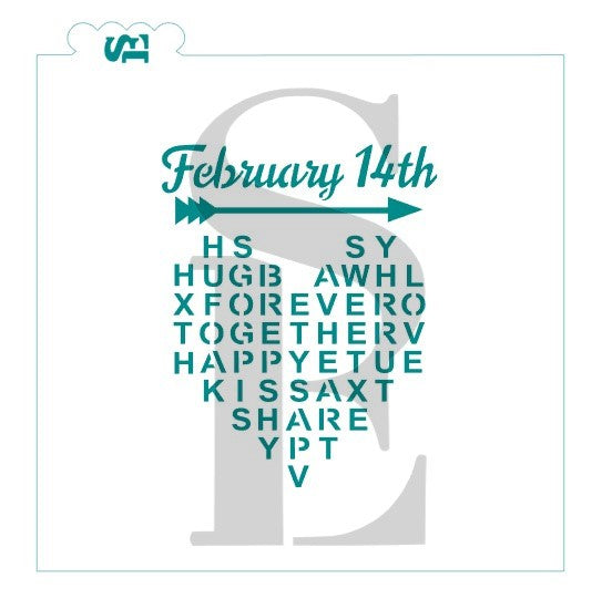 Valentine's Word Search PYO w/ Bonus Bag Topper & Answer Key Digital Design Cookie Stencil