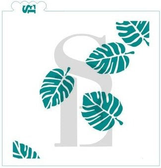 Tropical Leaf, Three-Layer Background Digital Design Cookie Stencil