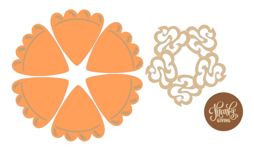 Cherry and Pumpkin Pie Slices Platters 3 Pc Digital Design Cookie Stencil