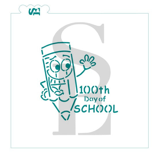 100 Days - Pencil Man PYO Digital Design Cookie Stencil