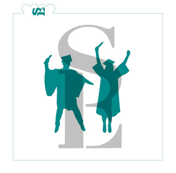 Graduate Silhouettes Celebrating #2 Digital Design Cookie Stencil Dance Moves Busting a move