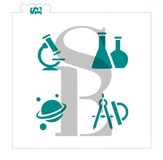 School Math, Science Teacher Equipment Minis Digital Design Cookie Stencil