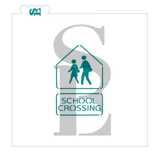 School Crossing Sign Stencil 