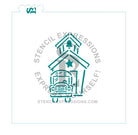 School House and Bus PYO Stencil for Cookies, Cakes & Culinary